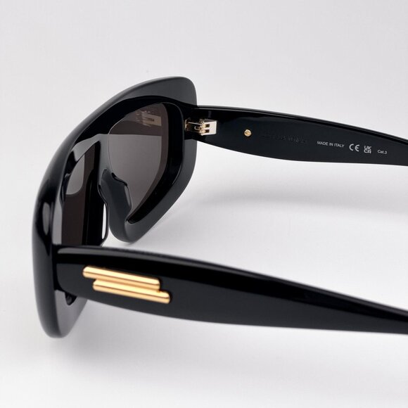 Bottega Veneta Shield Sunglasses – Black Frame / Grey Lens (BV1281S 001) - Picture 7 of 13